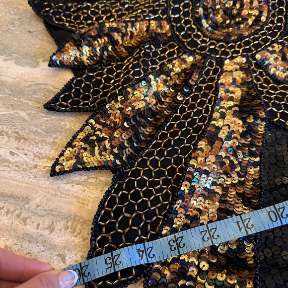 Vintage black and gold sequin blouse - Picture 5 of 13